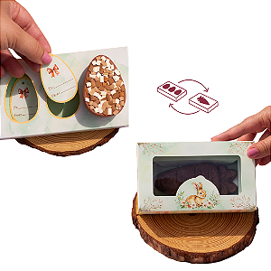Caixa Gaveta para 3 Mini Ovos 50g ou Cenoura de Chocolate | Encantos