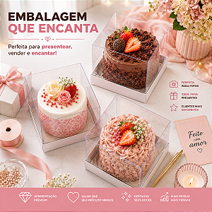 10un Caixa Premium Bento Cake Transparente Mini Bolo Brownie