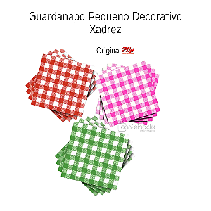 50un Guardanapo Xadrez Pequeno 20cmx21cm - Flip Festas