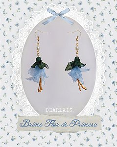 Par de BRINCOS Azul da flor Brinco-de-Princesa