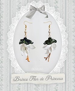 Par de BRINCOS branco da flor Brinco-de-Princesa