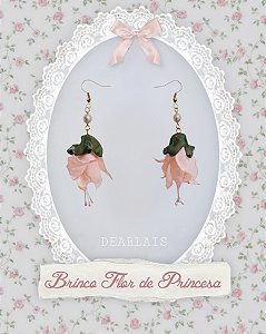 Par de BRINCOS rosa da flor Brinco-de-Princesa