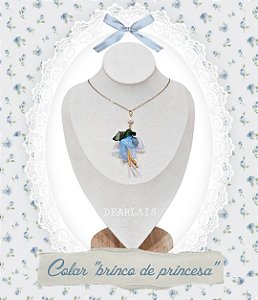 Colar Azul da Flor brinco-de-Princesa