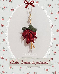 Colar Vermelho da Flor brinco-de-Princesa