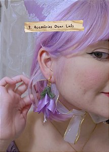 Par de BRINCOS Lilás da flor Brinco-de-Princesa 💜