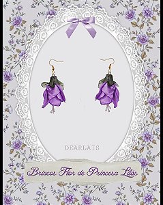 Par de BRINCOS Lilás da flor Brinco-de-Princesa 💜