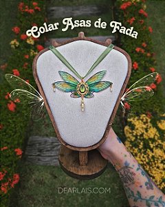 Colar Asas de Fada Verde 💚​​