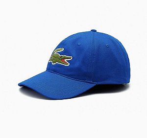 Boné Lacoste Big croc Azul - fecho de couro - VNLCST STORE