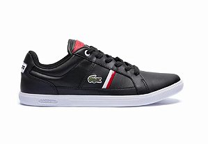 Tênis Lacoste Europa - Preto e vermelho