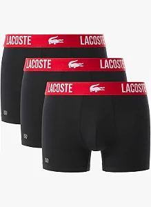 Pack 3 Cuecas boxer Lacoste - Preto/ Vermelho