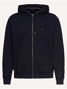 Moletom Tommy Hilfiger Masculino Flag Logo Zip-Through Hoody Azul Marinho