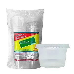 Pote PP redondo com tampa RIOPLASTIC (freezer/microondas)  / Cod 3560