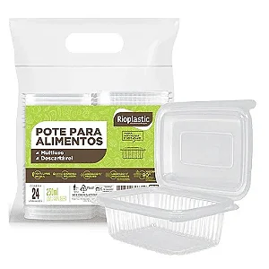 Pote PP retangular (freezer/microondas)  Pct 24 unidades / Cod 10033