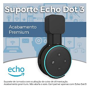 Suporte Echo Dot 3 - Terceira Geração - Suporte de Tomada Echodot - Acabamento Premium - Amazon Alexa