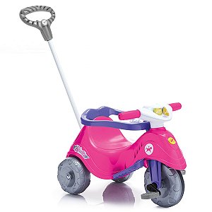 Triciclo Infantil Motoca Velocita Lilás C/ Empurrador Menina