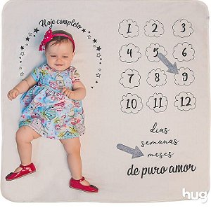 Manta Mêsversário Cor Bege Hug