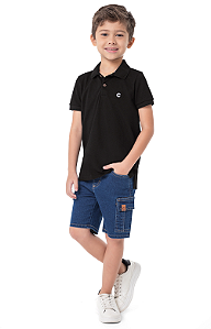 Camisa Camiseta Gola Polo Manga Curta Algodão Menino Básica