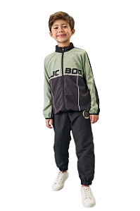 Conjunto Jaqueta Corta Vento e Calça Jogger Verde Infantil