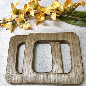 Alça Madeira Quadrada Robusta 14x13x1cm (Rosê)