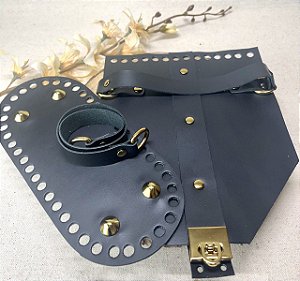 Kit Nicoly 18x24cm Preto & Dourado