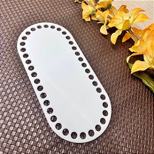 Acrilico Oval 10x22cm - Branco