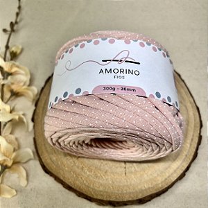 Malha Premium Amorino 300gr - Poá Rosê Quartz 26mm