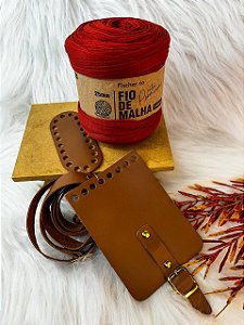 Kit Bolsa Mini Bag - Canela & Caramelo Escuro/Dourado