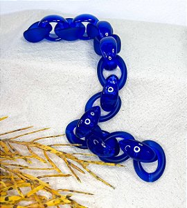 Alça Resina  Noz 38cm - Mix Azul Marinho Fosco e Brilho