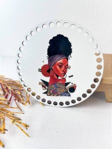 MDF Redondo 15cm - Estampa Afro Mulheres Negras III