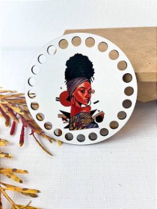 MDF Redondo 10cm - Estampa Afro Mulheres Negras III