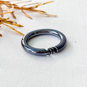 Argola  Articulada Resina 40mm Ônix