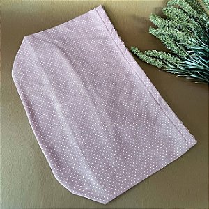 Forro Bolsa - Oval M (10X20cm Fundo) - Poá Rose Blush e Branco