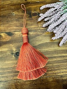 Tassel IT Duplo 12cm, bola, Cordão 9cm - Terracota