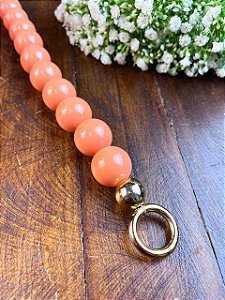 Alça Resina Queen Bee de Mão - Soft Mango & Dourado