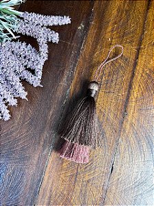 Tassel Meg Duplo 8cm cordão 6cm - Marrom/Marrom