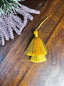 Tassel Meg Duplo 8cm cordão 6cm - Dourado/Dourado