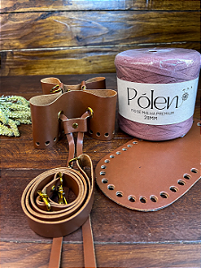 Kit Bolsa Charlotte c/Video Aula-Pólen 28mm Violeta-Marrom/Dourado