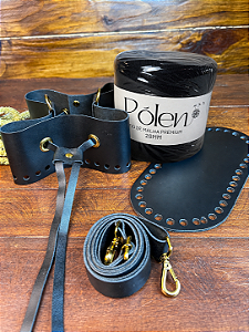 Kit Bolsa Charlotte c/Video Aula-Pólen 28mm Preto-Preto/Dourado