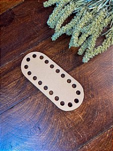 Base Couro Oval 5x12cm Caramelo Claro