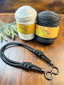 Kit Bolsa Elegance - Néctar 3mm Preto/Branco  (Crochetando Amigas)