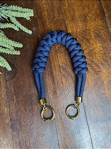 Alça Mão Corda 40cm Max Azul Marinho/Dourado