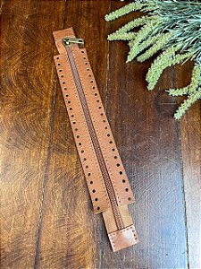 Ziper Montana 5x22cm- Caramelo/Ouro Velho