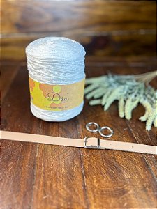 Kit Bolsa Jeans - Néctar 3mm Poliester - Branco (Crochetando Amigas)