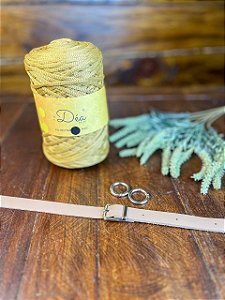 Kit Bolsa Meia Lua - Néctar 5mm Poliester - Capim Dourado (Crochetando Amigas)