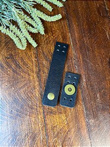 Fechamento Lapela Montana 3x11cm - Preto/Ouro Velho