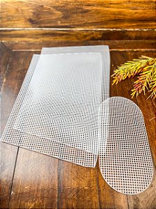 Tela/Malha Plástica Chenille 44/47x29,5cm - Bolsa Trapezio 3Pç