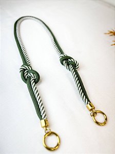 Alça de Ombro Corda Nó Duplo 95cm Militar/Dourado