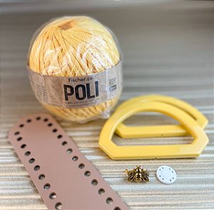 Kit Bolsa Croche Candy-Fischer Poli 5 mm Amarelo Candy-c/Video Aula