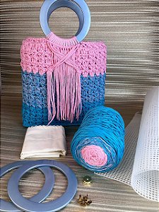 Kit Bolsa Croche Artemis-Colors 3mm Algodão Doce-c/Video Aula