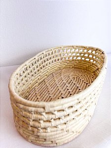 Cesto de Palha P Fechado26x14,5x8cm